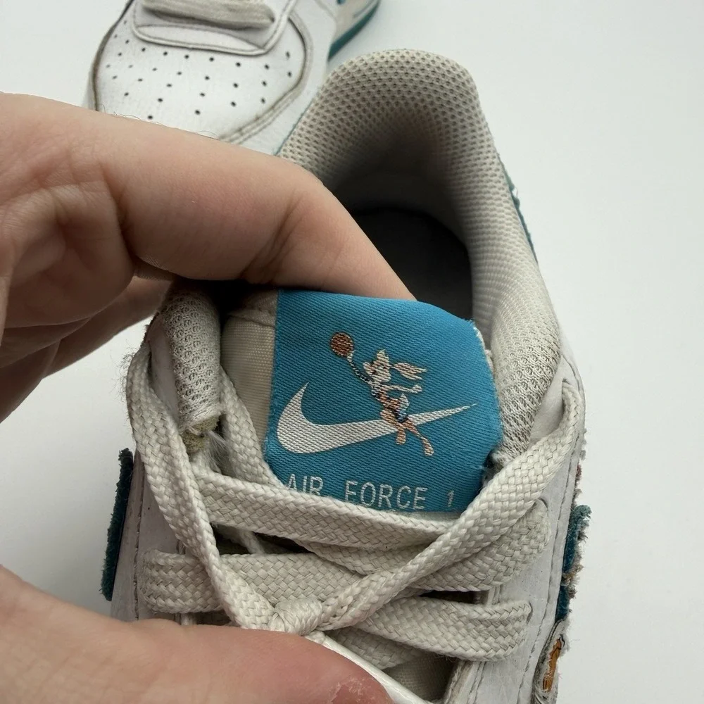 Nike Air Force 1 Low Bugs Bunny Space Jam White Blue Youth 5Y DM3353-100